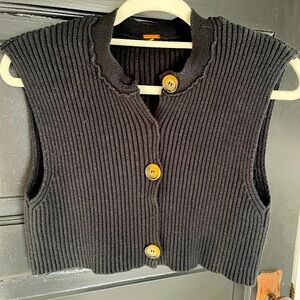 Free People Black Sleeveless Knit Sweater Vest XS